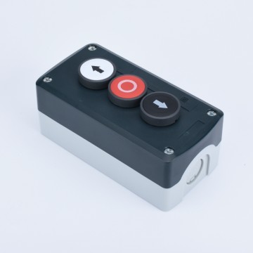 XDL44-BE334 — 3 Hole Control Box with 3 Flush Push Buttons (Red, White, Black, IP40/IP54)