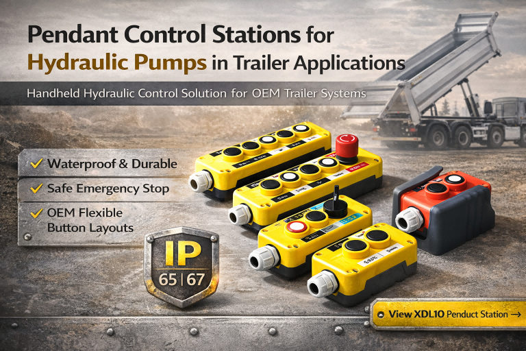 Pendant Control Stations for Hydraulic Pumps in Trailer Applications