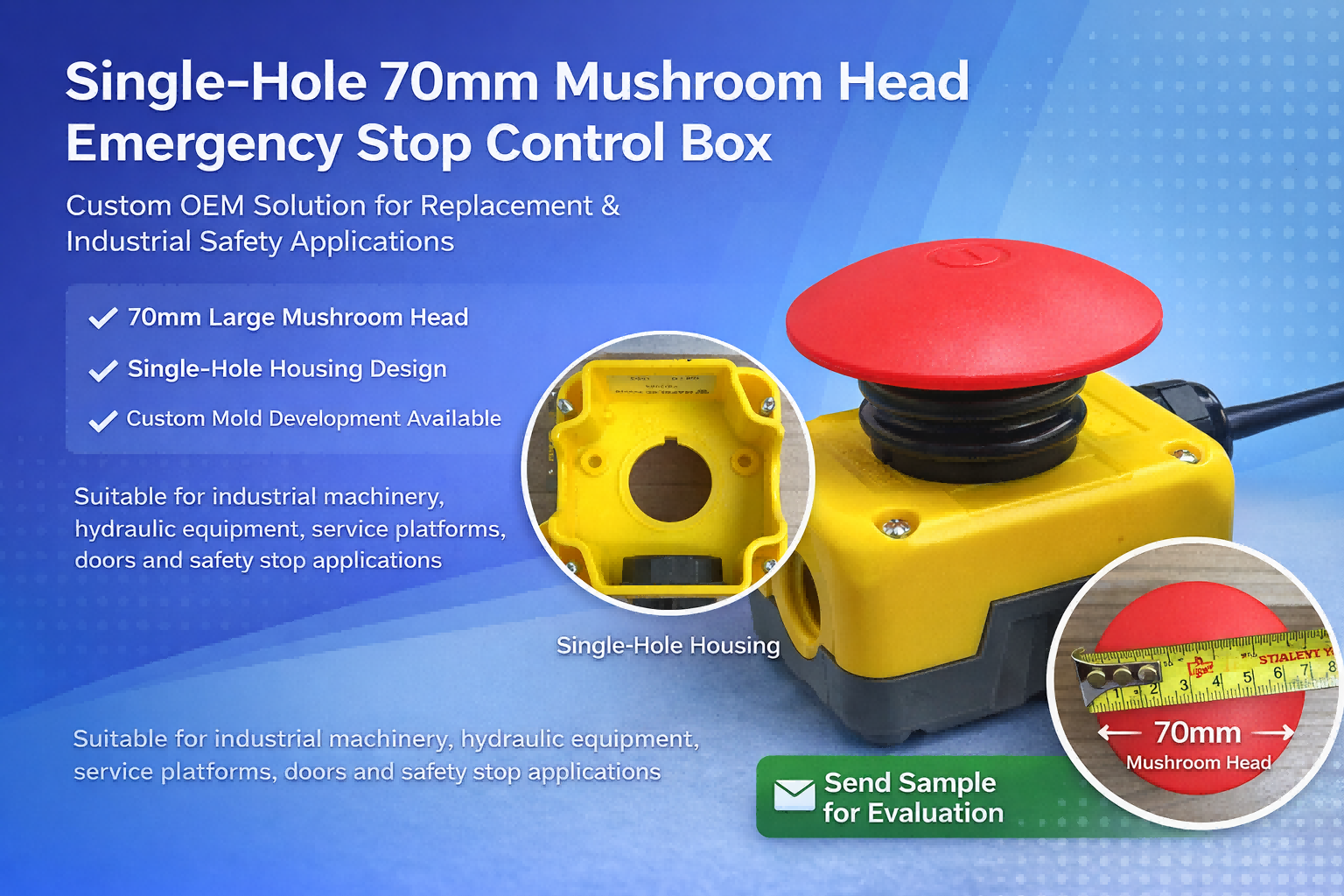 Need a Single-Hole 70mm Mushroom Head Control Box? Custom Emergency Stop Box Solutions Available