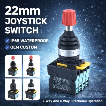 XDL22 Series 22mm Joystick Switch | 2-Way / 4-Way Industrial Cross Selector | XINDALI