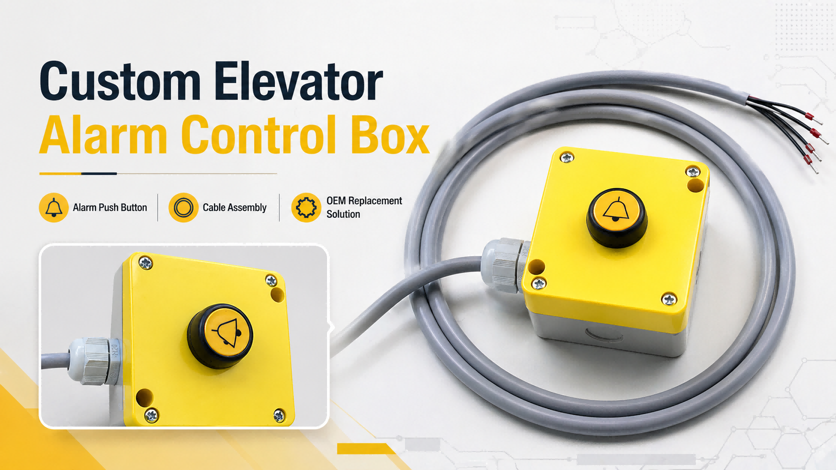 Custom Elevator Alarm Control Box with Cable Assembly | XINDALI