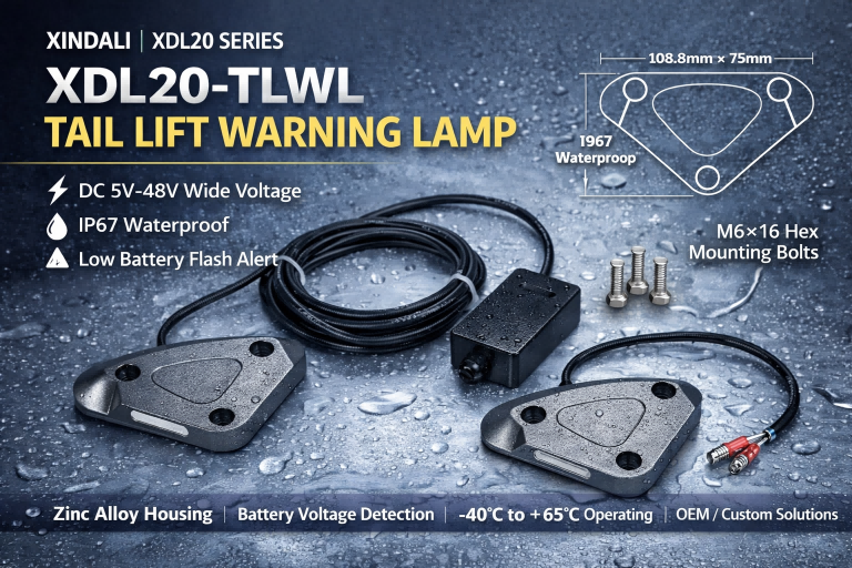 XDL20-TLWL Tail Lift Warning Lamp Guide | DC 5V–48V IP67 Liftgate Warning Light
