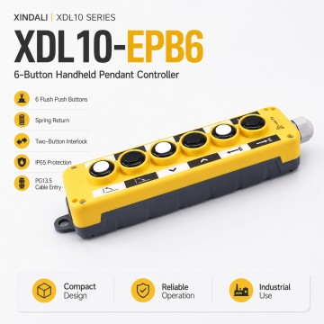 XDL10-EPB6 6-Button Handheld Pendant Controller for Multi-Axis Equipment | XINDALI