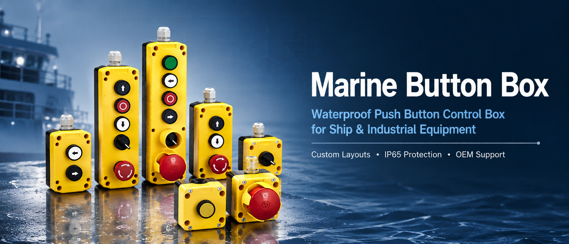 Marine Button Box: Waterproof Push Button Control Box for Ship and Industrial Equipment