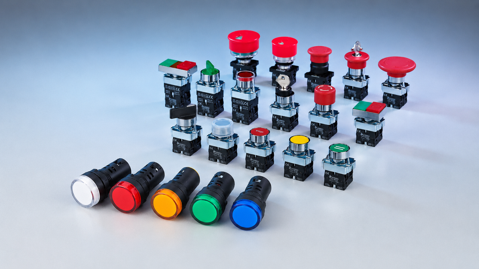 AD22 Indicator Lights and LAY5 22mm Push Buttons for Electrical Distributors