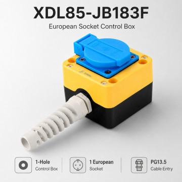 XDL85-JB183F European Socket Control Box | 1-Hole Industrial Socket Box | XINDALI