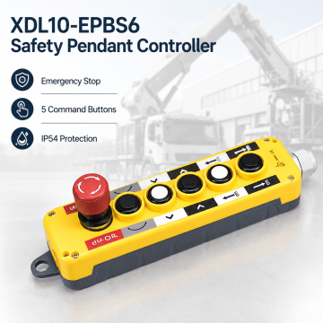 XDL10-EPBS6 Five-Command Safety Pendant Controller with Emergency Stop