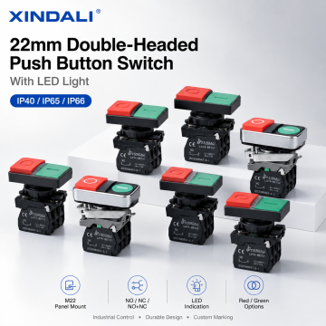 22mm Double-Headed Push Button Switch with Led Light Push Button Switches