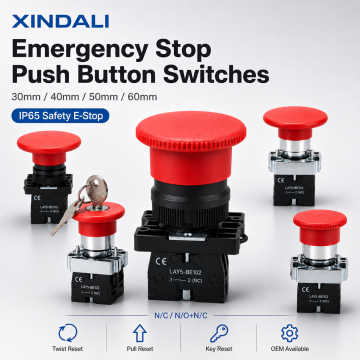 Emergency Stop Push Button Switches | 12mm–60mm E-Stop Button Manufacturer