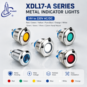 XDL17-A Series Metal Indicator Lights Illumination Button Red/Green/Yellow/Pure/Blue Orange/White