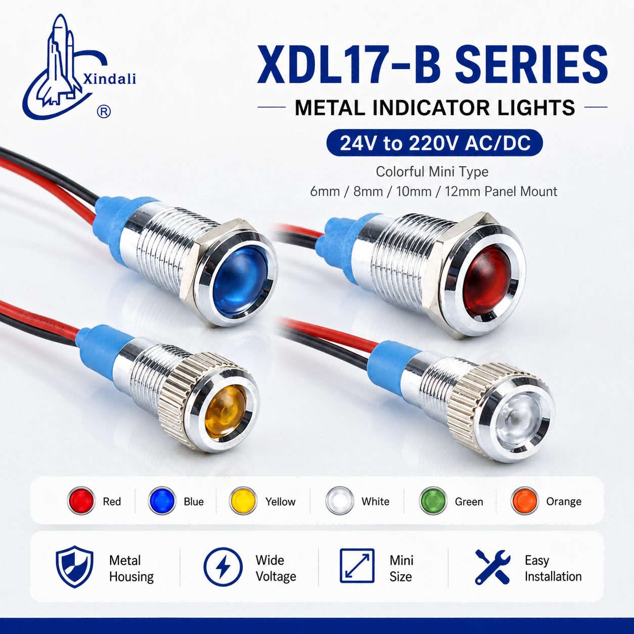XDL17-b Series Metal Indicator Lights Colorful ...