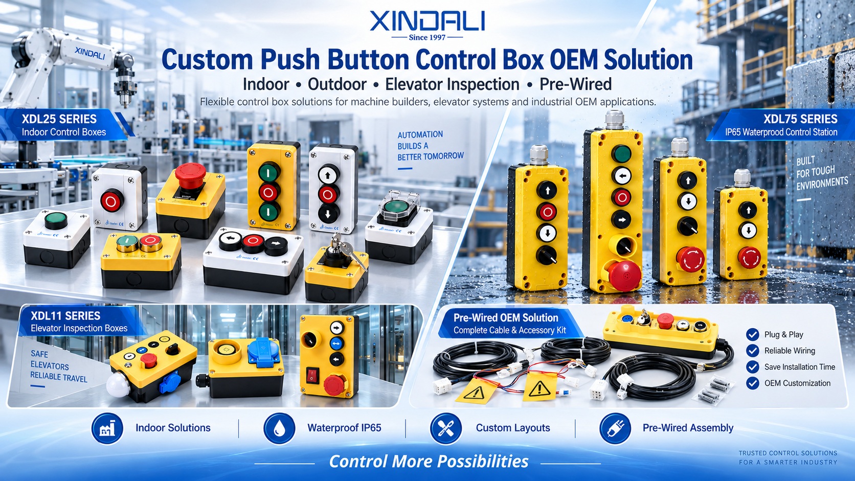 Custom Push Button Control Box OEM Manufacturer Solution