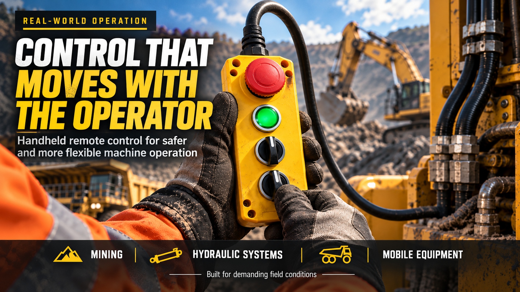 How to Design a Remote Pendant Controller for Mining Equipment: E-Stop, Enable Switch, 3-Position Controls and 10m Cable
