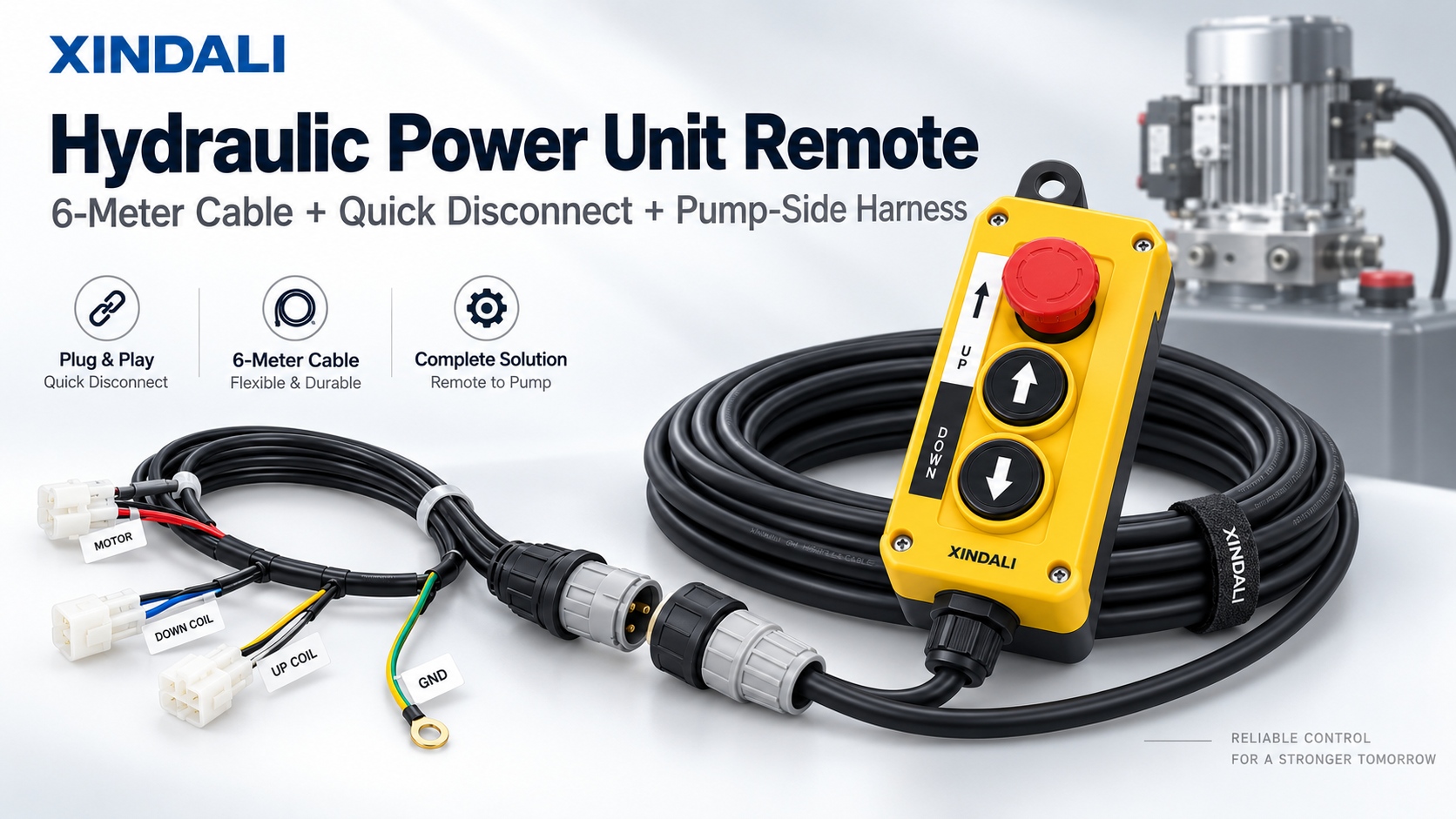 How to Specify a Hydraulic Power Unit Remote with 6-Meter Cable and Pump-Side Harness