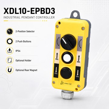 XDL10-EPBD3 2-Position Selector Pendant Controller with Dual Momentary Push Buttons