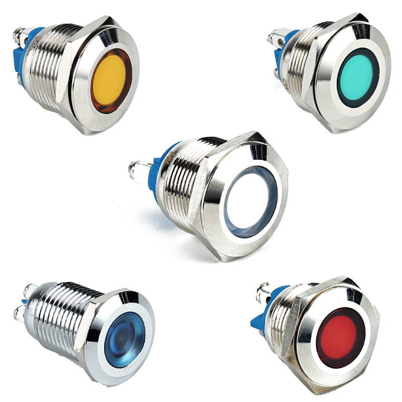 XDL17-A Series Metal Indicator Lights Illumination Button Red/Green/Yellow/Pure/Blue Orange/White