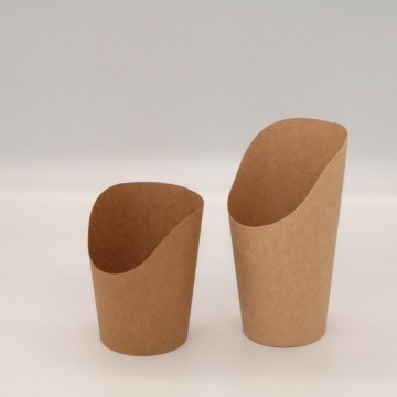 Recyclable Round-Mouth Kraft Paper Potatoes French Fry Cup