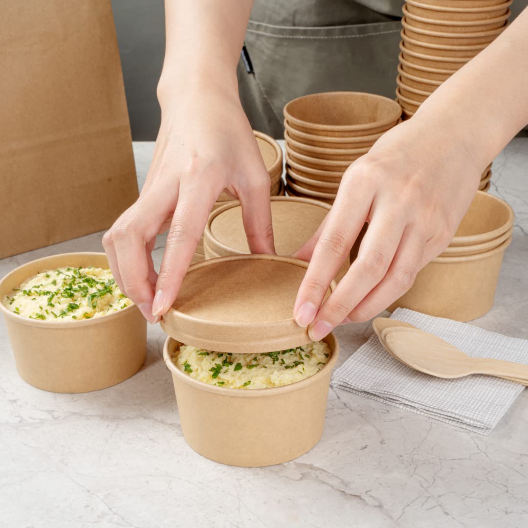 Premium Coated Kraft Paper Food Containers Lunch box (2)