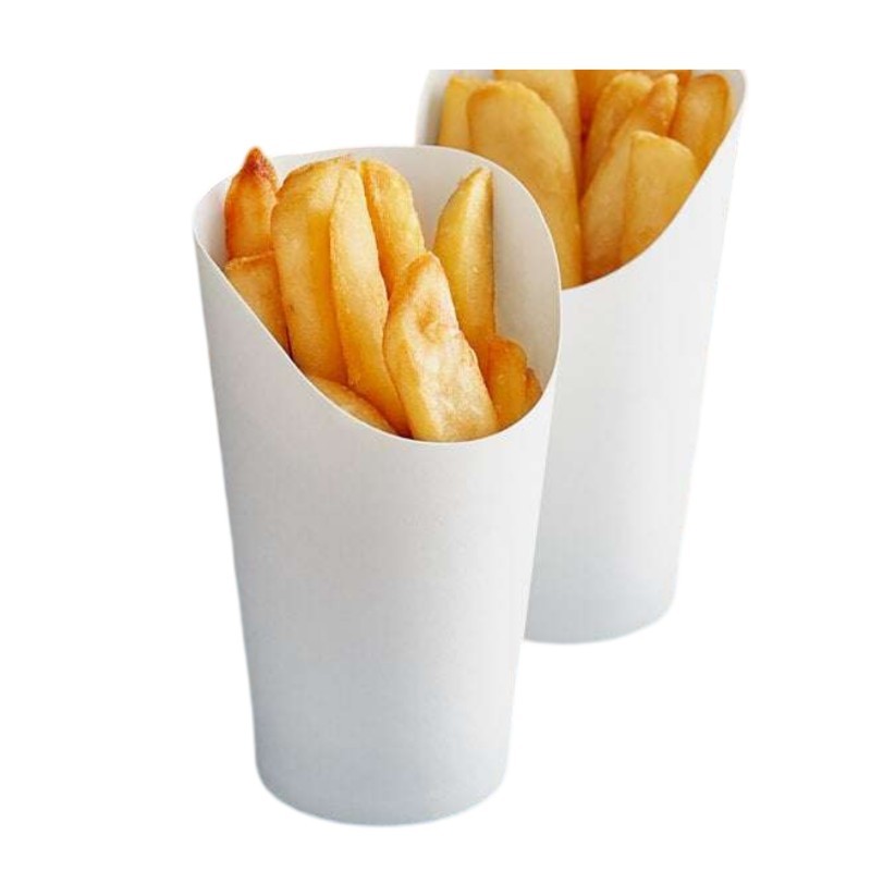 Round White Cardstock French Fry Cup (1)