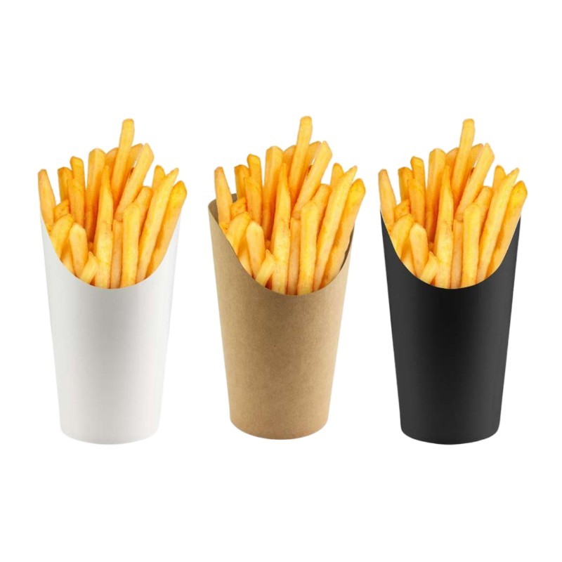 Round White Cardstock French Fry Cup (3)