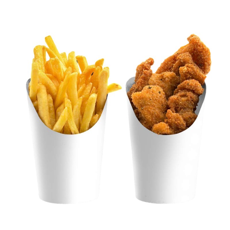Round White Cardstock French Fry Cup (4)