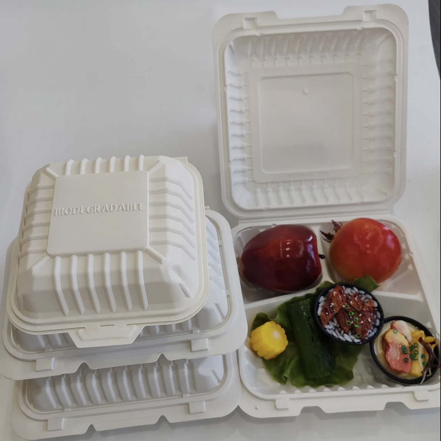 Degradable Corn Starch Hamburger Box (3)