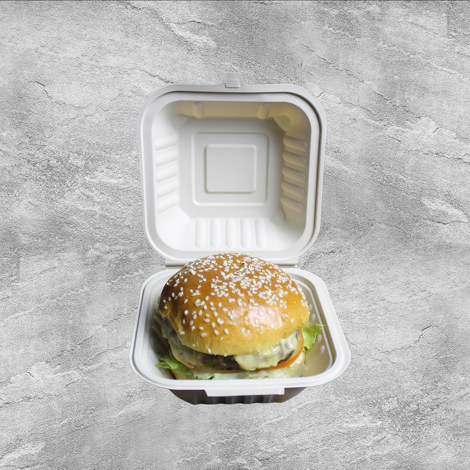 Degradable Corn Starch Hamburger Box (8)