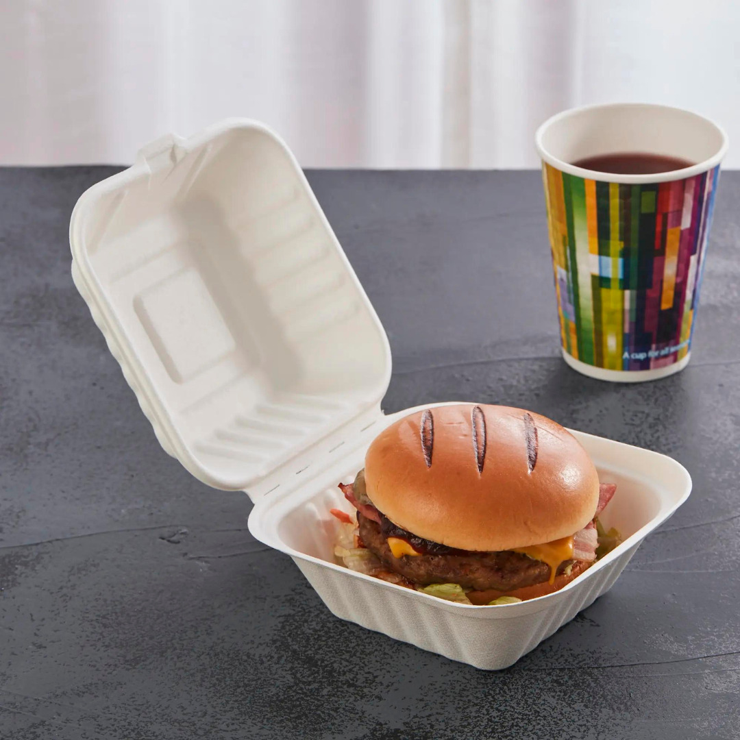 Sugarcane Bagasse Burger Box (1)