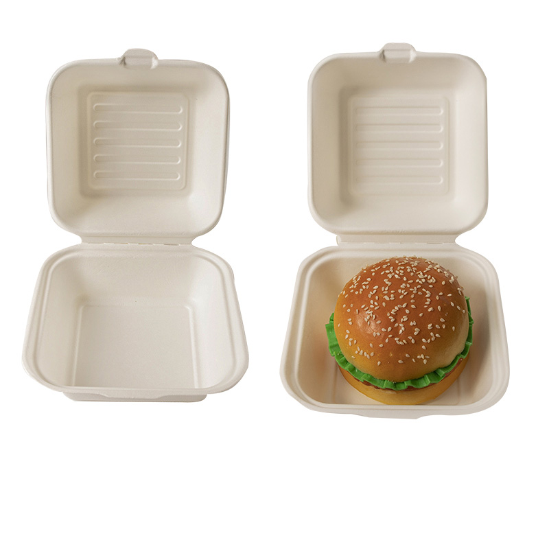 Sugarcane Bagasse Burger Box (4)