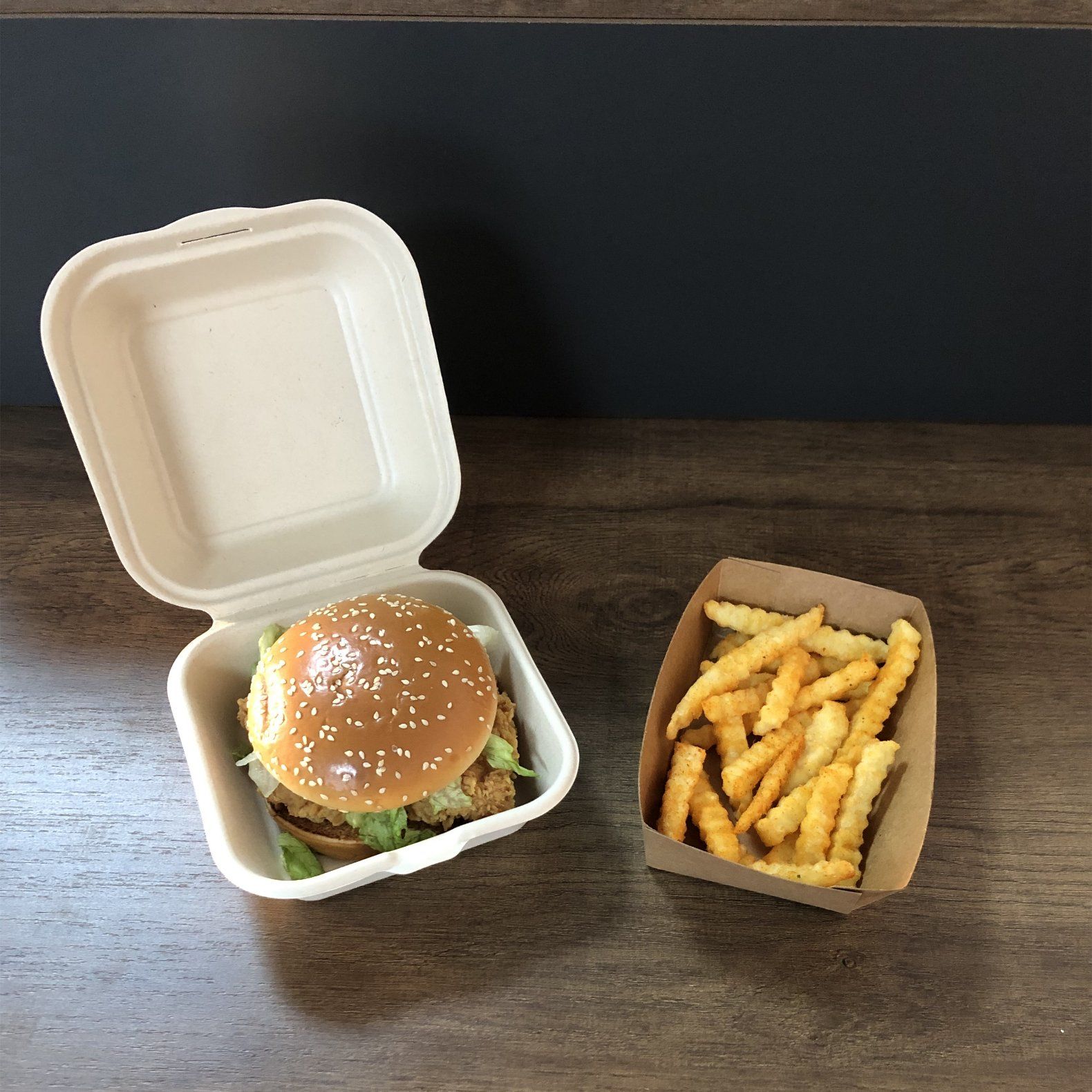 Sugarcane Bagasse Burger Box (5)