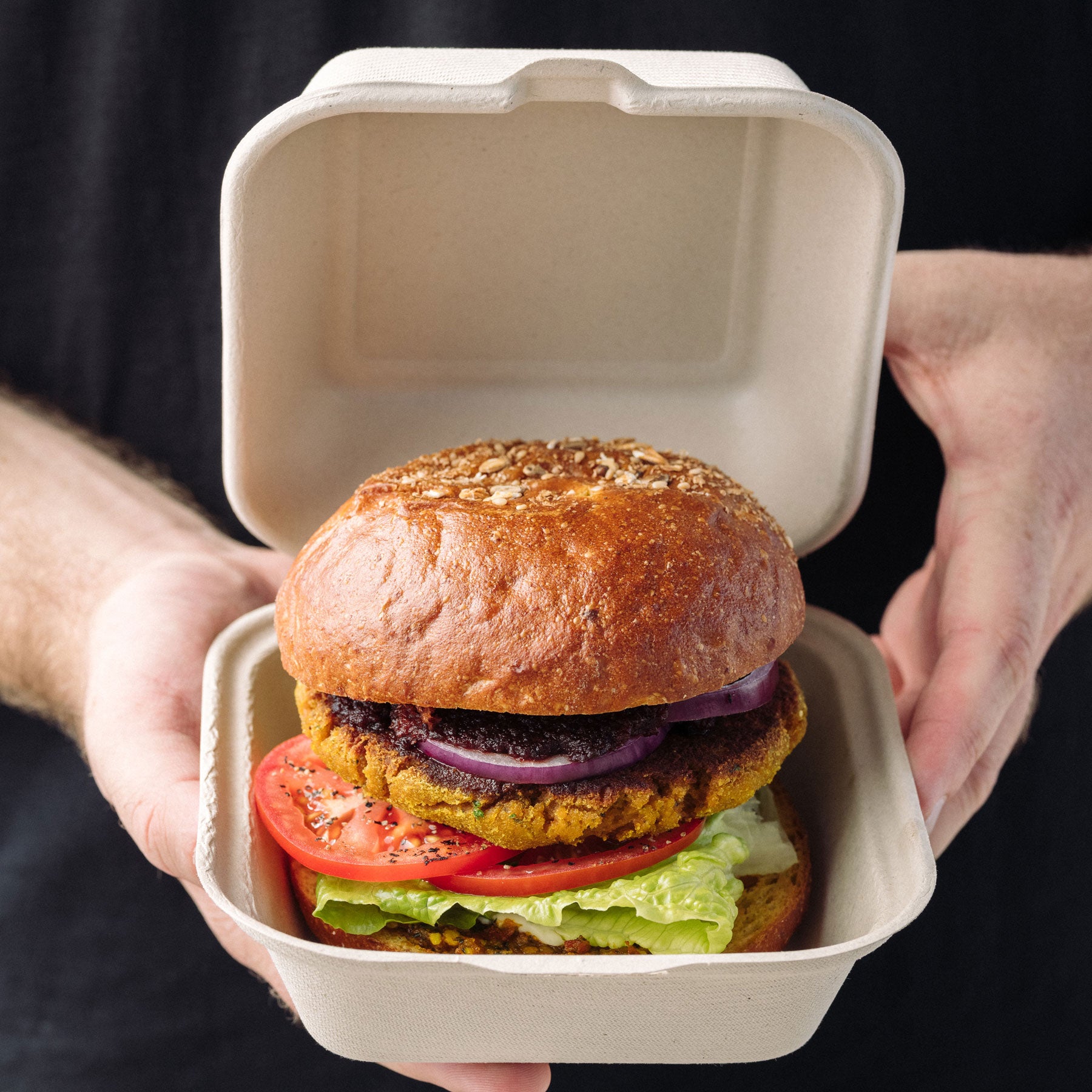 Sugarcane Bagasse Burger Box (6)