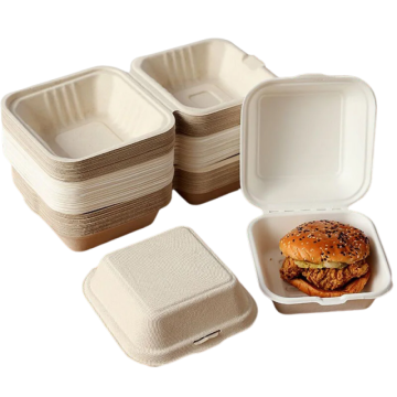 Environmentally Degradable Sugarcane Bagasse Hamburger Box