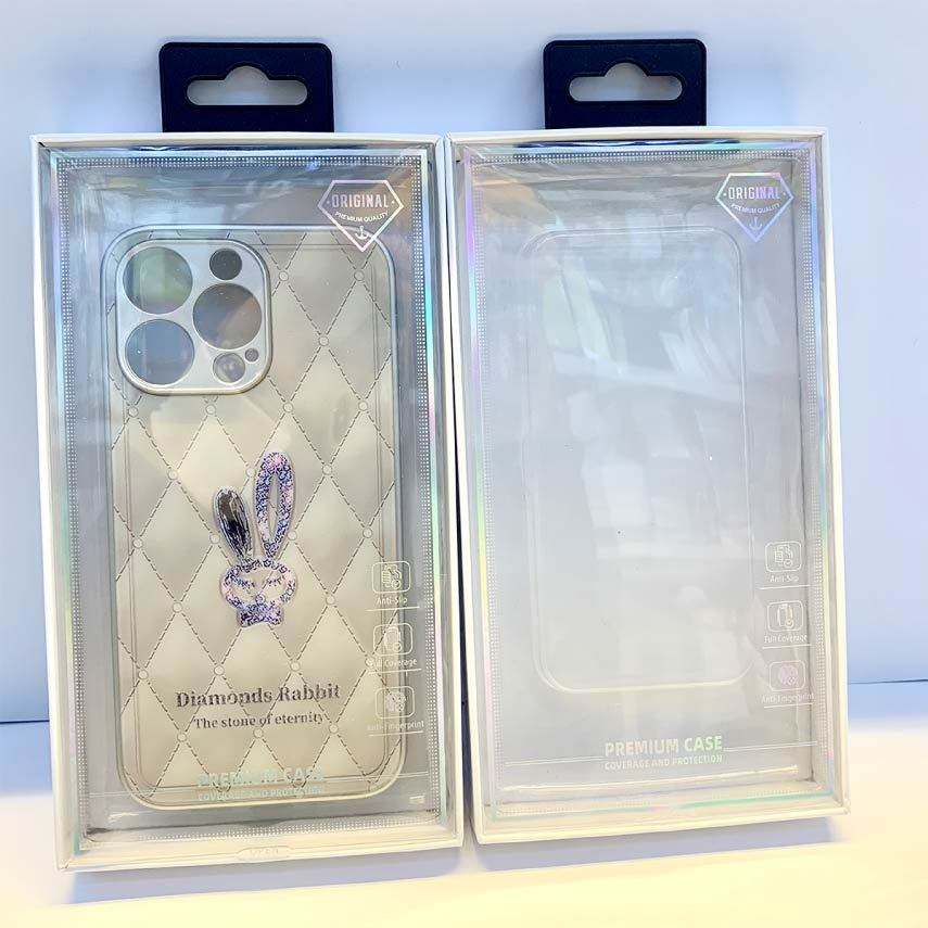 Young People's Mobile Phone Case Packaging Box PET Material with UV Printing White Matt Finish Kr...