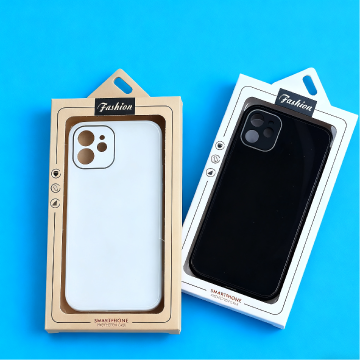 Wholesale Low MOQ Smart Mobile Phone Case Holder Kraft Paper Packaging Box with Blister Plastic I...