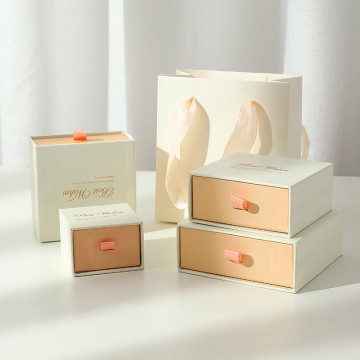 Custom Logo Printed Cardboard Paper Packaging Boxes Sliding Drawer Gift Box with Matt Lamination for Candle Use Folding Design