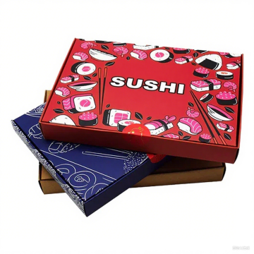 Paper Boxes for Takeaway Food Packaging Sushi Takeaway Box with Section Dividers for Sushi and Milk