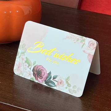 Customized 250 Pairs Copper Paper Blessing Cards Multi-Style Gold Foil UV Logo for Thanksgiving & Christmas Paper & Paperboards