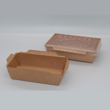 Kraft paper universal grid lunch box Lunch box