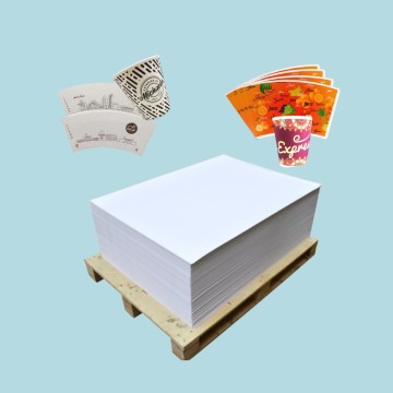 Papier couché PE simple face de qualité alimentaire, 100 % pâte de bois vierge, en feuilles