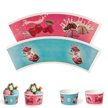 Éventails en papier pour gobelets de crème glacée personnalisés, motifs et tailles personnalisables disponibles