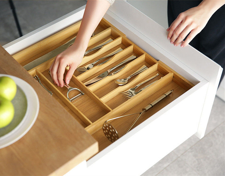Expandable cutlery box, home drawer partition, kitchenware, cosmetics storage and organizing tray, kitchen knife spoon, chopstick storage rack (7)