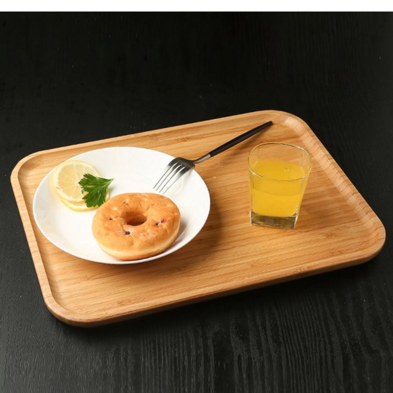 All-bamboo tray round bamboo tray rectangular Japanese tea cup tray wooden barbecue tray household fruit tray solid wood bread tray-1 (1)