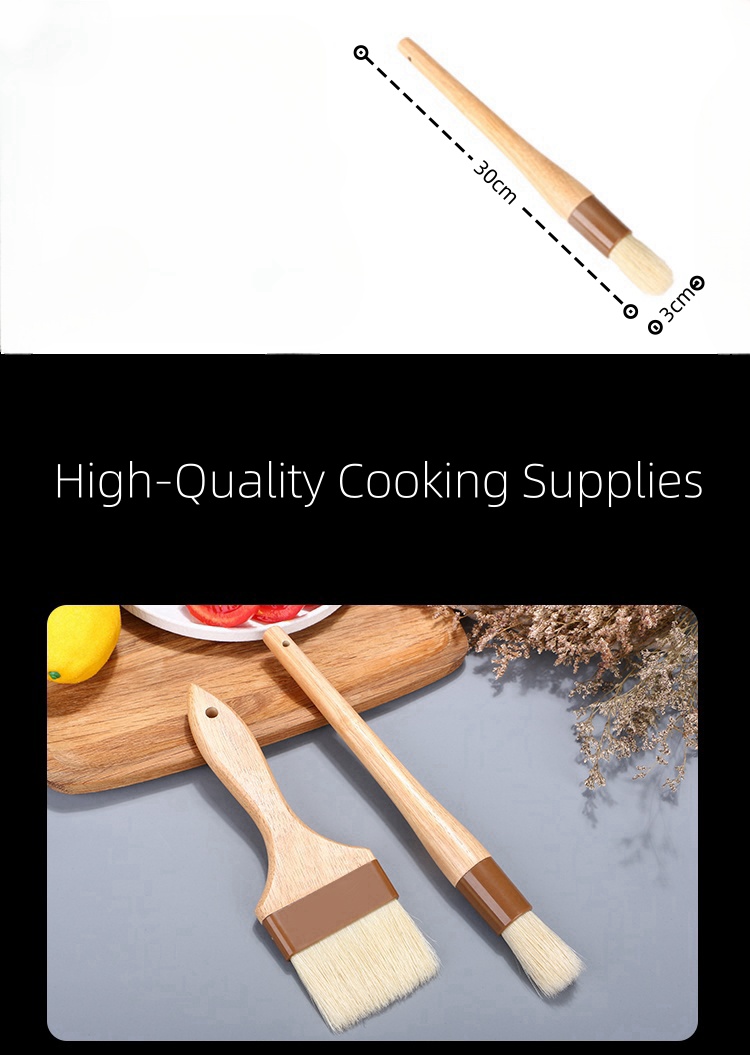 Baking Wool Brush High Temperature Oil Brush No Hair Brush Sauce Pizza Food Grade Brush Barbecue Brush Frying Supplies Baking Tools Kitchen Brush (11)