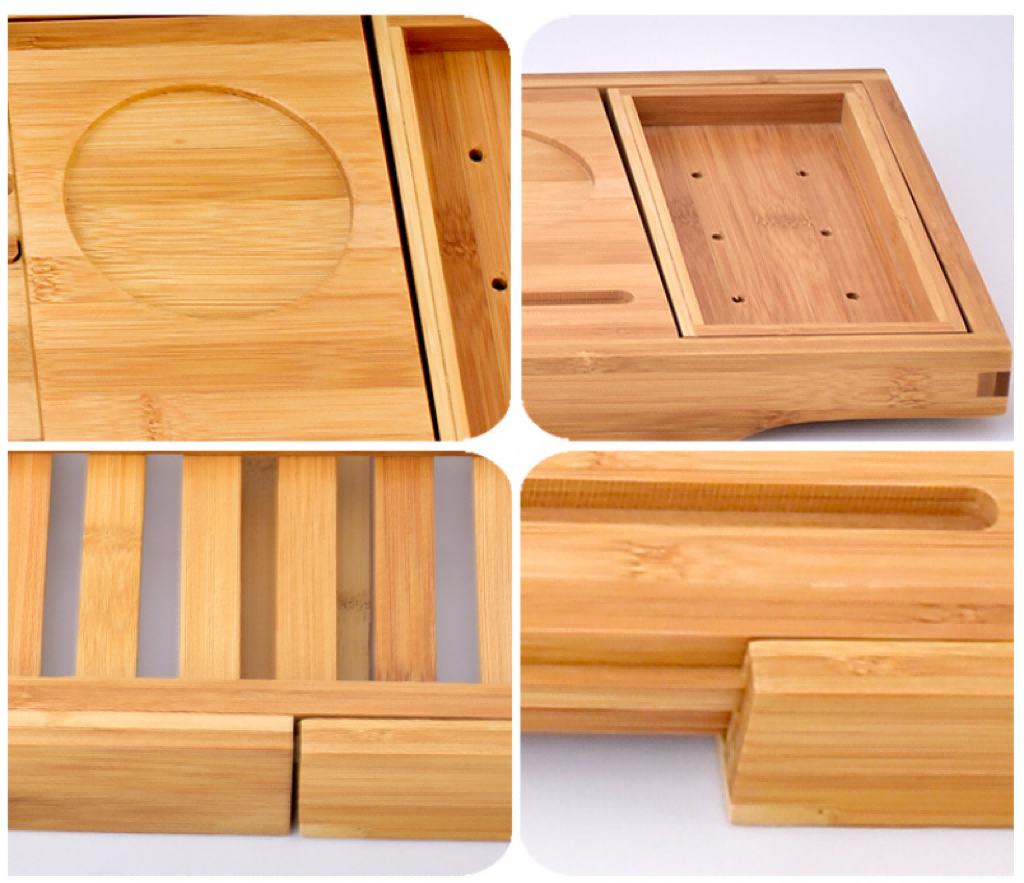 Bamboo Bathtub Rack Bathtub Storage Board Bath Tub Mobile Phone Holder Towel Aromatherapy Lotion Multifunctional Storage Tray (5)