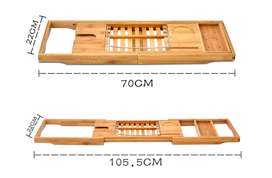 Bamboo Bathtub Rack Bathtub Storage Board Bath Tub Mobile Phone Holder Towel Aromatherapy Lotion Multifunctional Storage Tray (6)