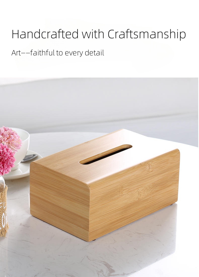 Bamboo tissue box coffee table tissue box living room napkin boxes home wooden tissue box custom advertising gift tissue packaging boxes h (4)