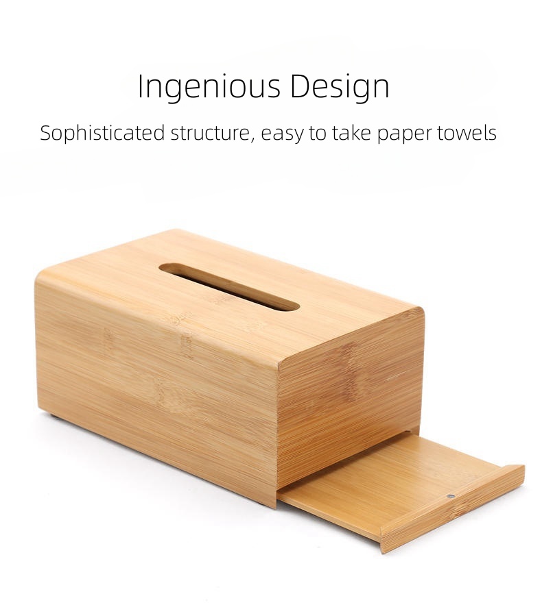 Bamboo tissue box coffee table tissue box living room napkin boxes home wooden tissue box custom advertising gift tissue packaging boxes h (7)