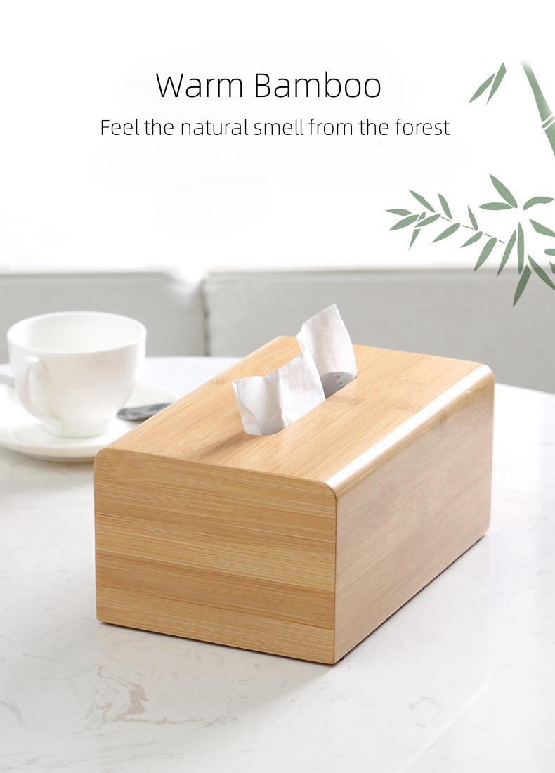 Bamboo tissue box coffee table tissue box living room napkin boxes home wooden tissue box custom advertising gift tissue packaging boxes h