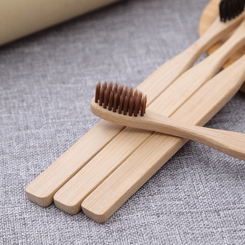 Bamboo Toothbrush, Bamboo Charcoal Brushhair, High end Bamboo Eco friendly Toothbrush, High end Bamboo Handle, Wooden Adult Style, Couple Family Set (8)