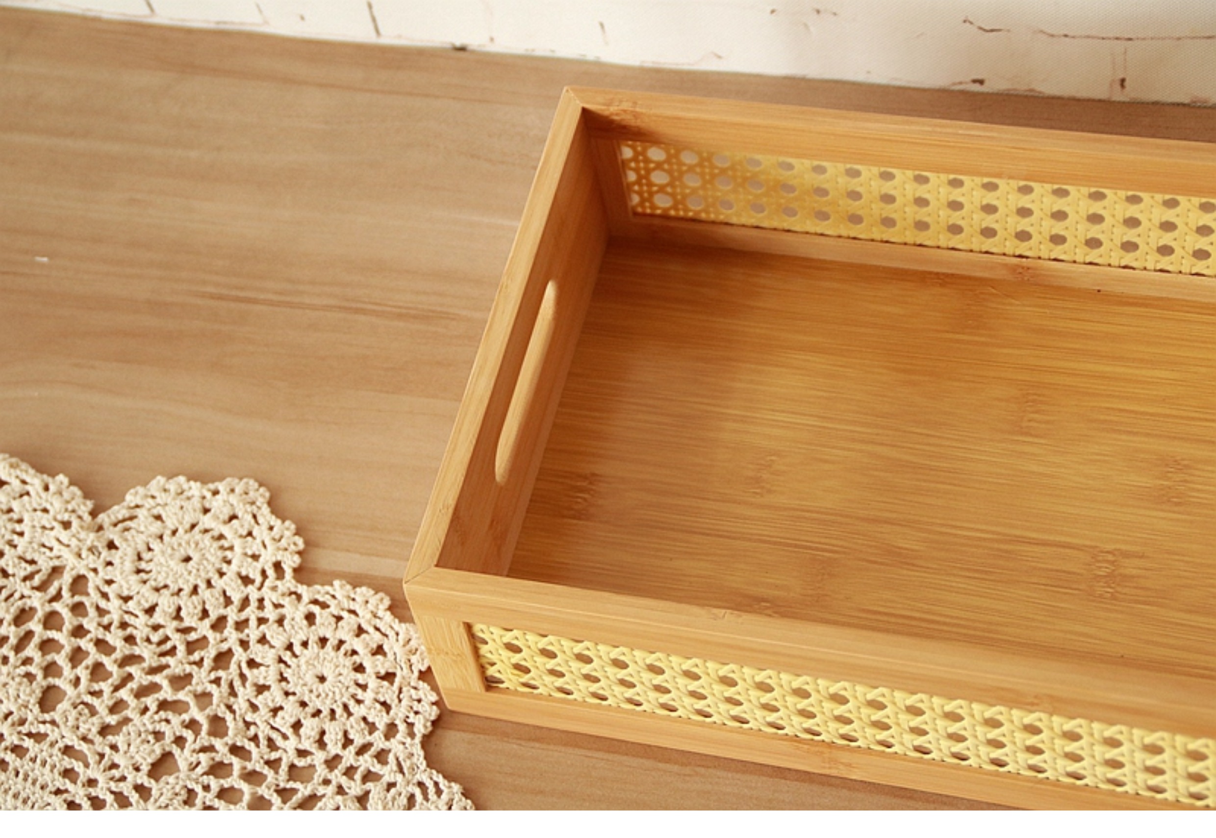 Cesto de armazenamento em bambu trançado, ideal para mesa de chá, armário de TV, imitação de videira japonesa, cesto para lanches, caixa para guardar conjunto de chá (6 unidades)